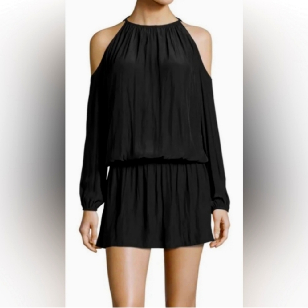 COPY - Ramy brook lauren cold open shoulder dress in olive green